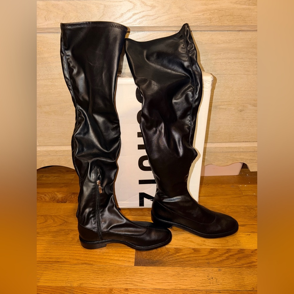 Schutz Black Over-the-Knee Boots - Picture 6 of 10